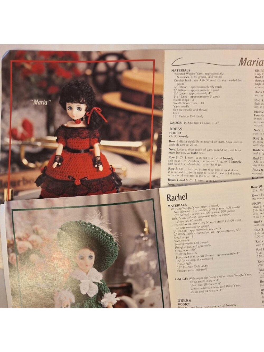 American Heritage Dolls Crochet Ladies Colonial Old South Elizabeth Pattern Book - Picture 2 of 6